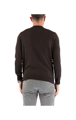 PULLOVER A GIROCOLLO IN LANA MARRONE